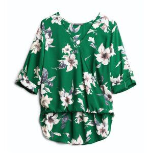 West Kei Green Floral Blouse
